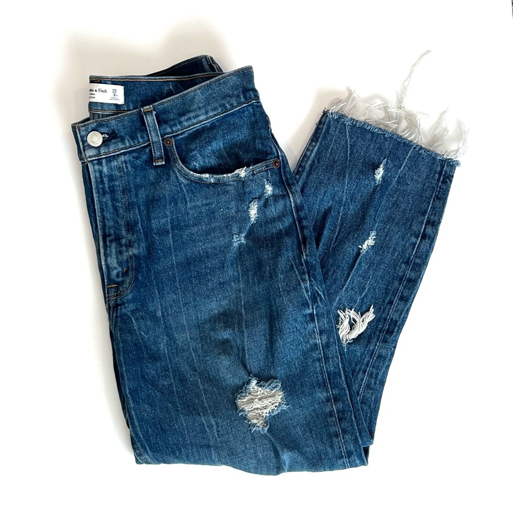 Abercrombie & Fitch Distressed Ankle Jeans Ultra High Rise